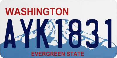 WA license plate AYK1831
