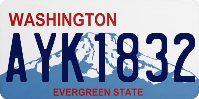 WA license plate AYK1832
