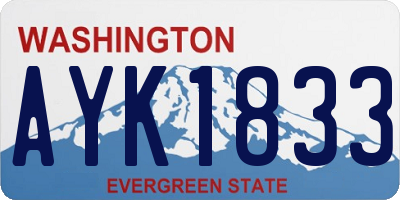 WA license plate AYK1833