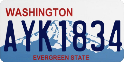 WA license plate AYK1834