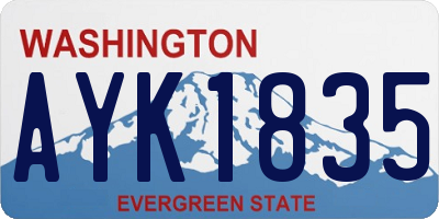 WA license plate AYK1835