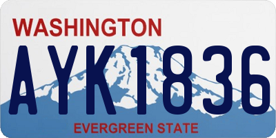 WA license plate AYK1836