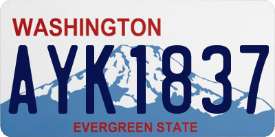 WA license plate AYK1837