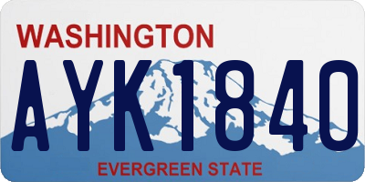 WA license plate AYK1840