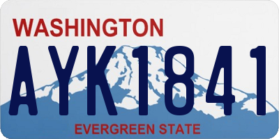 WA license plate AYK1841