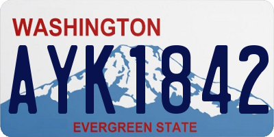 WA license plate AYK1842