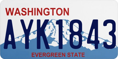 WA license plate AYK1843