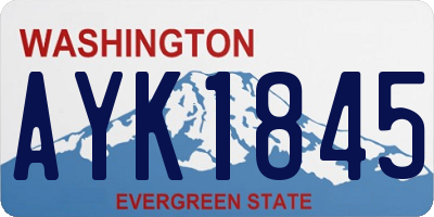 WA license plate AYK1845