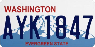 WA license plate AYK1847