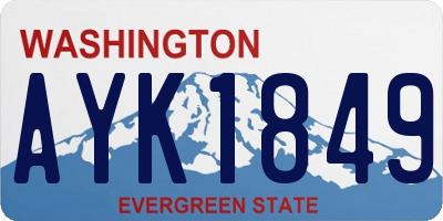 WA license plate AYK1849