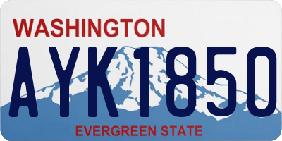 WA license plate AYK1850