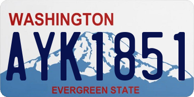 WA license plate AYK1851