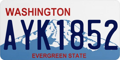 WA license plate AYK1852