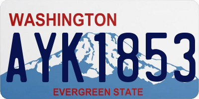 WA license plate AYK1853