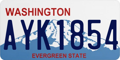 WA license plate AYK1854