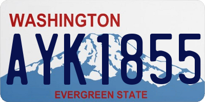 WA license plate AYK1855