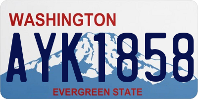 WA license plate AYK1858