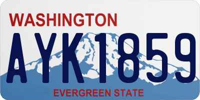 WA license plate AYK1859