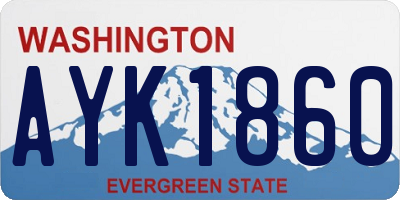 WA license plate AYK1860