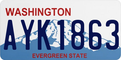 WA license plate AYK1863