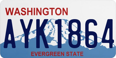 WA license plate AYK1864