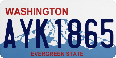 WA license plate AYK1865