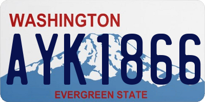 WA license plate AYK1866