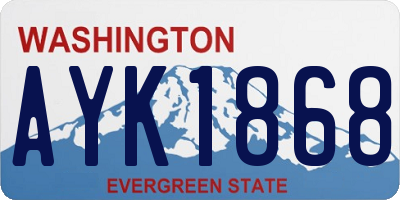 WA license plate AYK1868