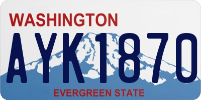 WA license plate AYK1870