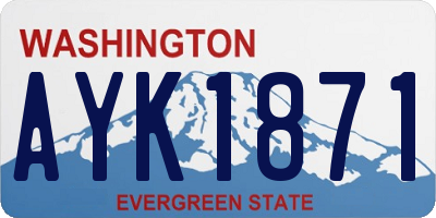 WA license plate AYK1871