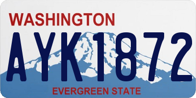 WA license plate AYK1872