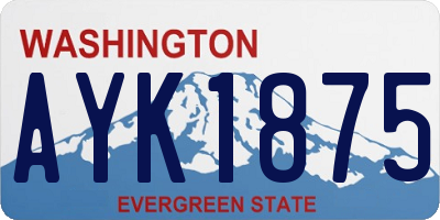 WA license plate AYK1875