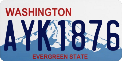 WA license plate AYK1876