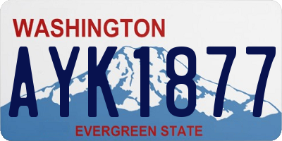 WA license plate AYK1877