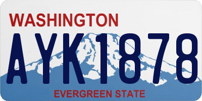 WA license plate AYK1878