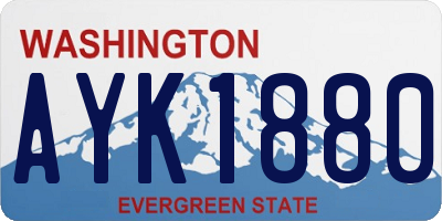 WA license plate AYK1880