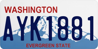 WA license plate AYK1881
