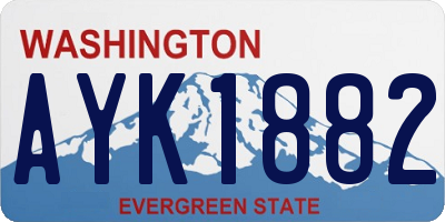 WA license plate AYK1882