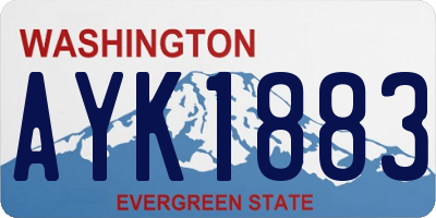 WA license plate AYK1883