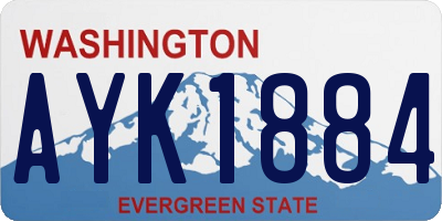 WA license plate AYK1884