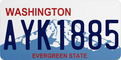 WA license plate AYK1885