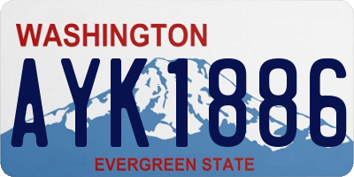 WA license plate AYK1886