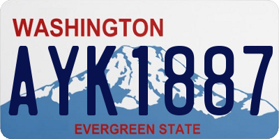 WA license plate AYK1887