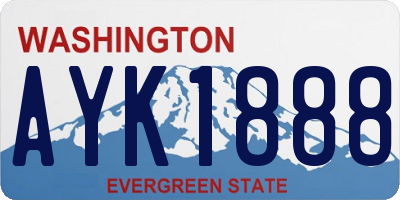 WA license plate AYK1888