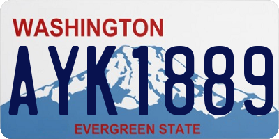 WA license plate AYK1889