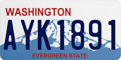 WA license plate AYK1891