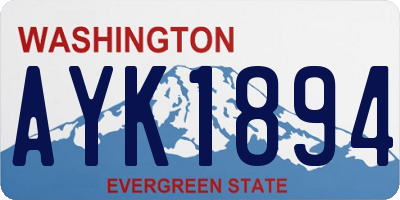 WA license plate AYK1894