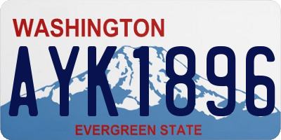WA license plate AYK1896