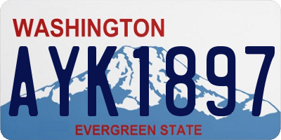 WA license plate AYK1897