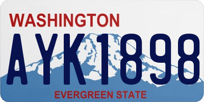WA license plate AYK1898